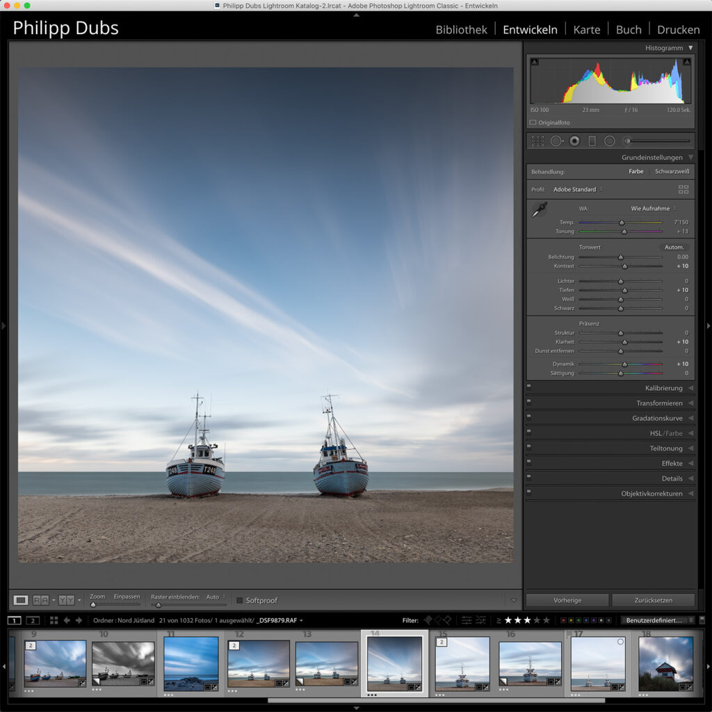 Oberfläche von Lightroom Classic