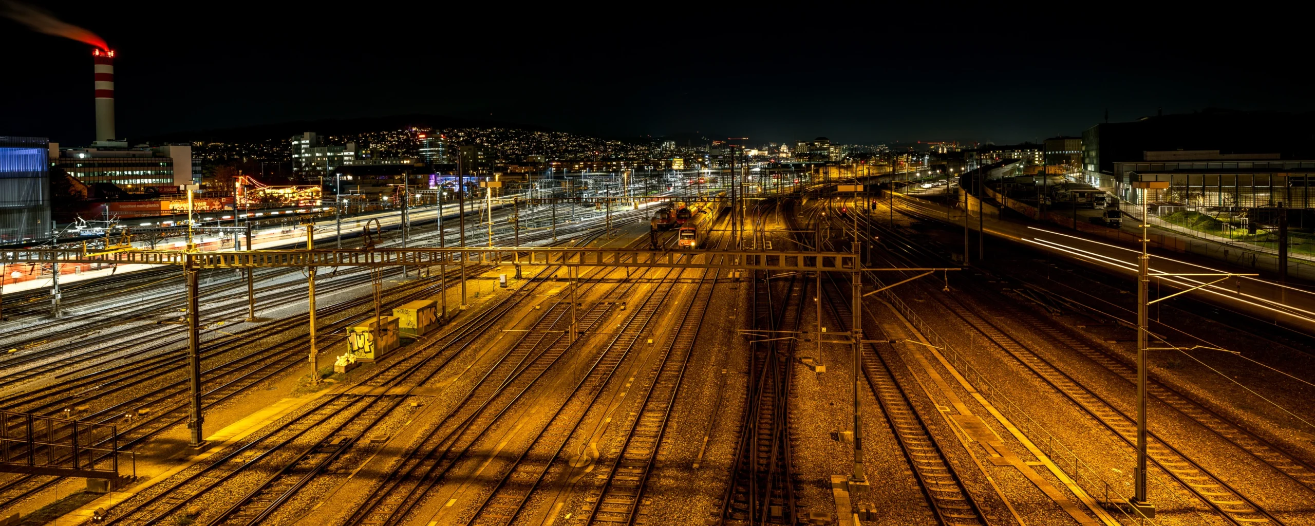 Blick Richtung Hauptbahnhof von der Hardbrücke aus.