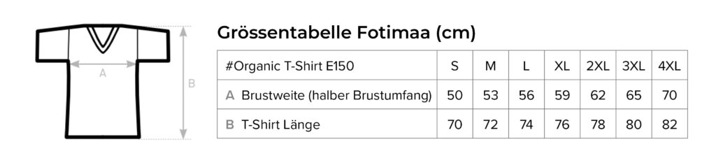 Grössentabelle-Fotimaa-T-Shirts